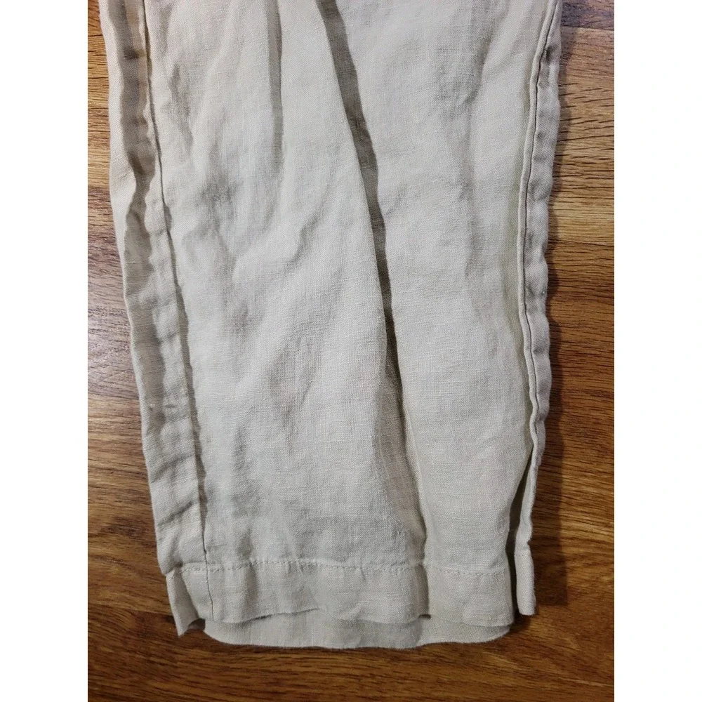 Quince Size M Beige 100% Linen Pull On Pants